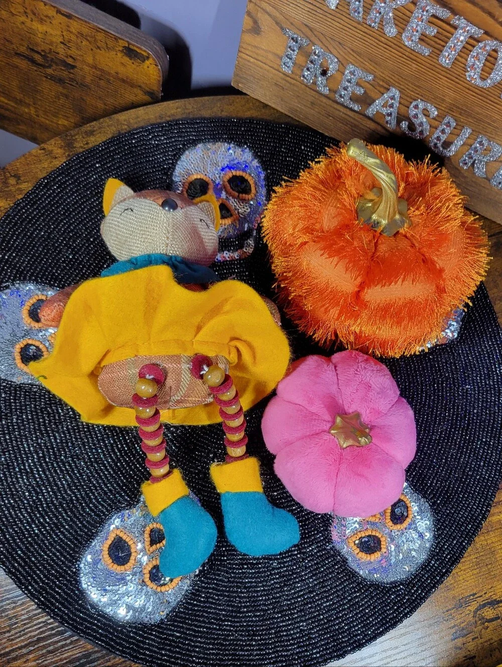 Target Bullseye playground burlap fox & Plush Pumpkins - Home Accents